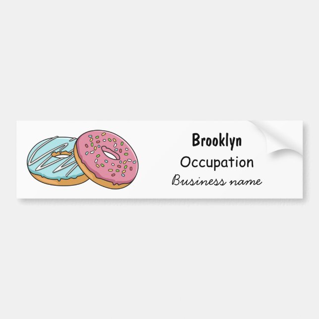 Donut-Cartoon-Abbildung Autoaufkleber (Vorne)
