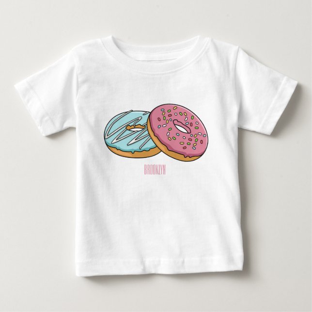 Donut-Cartoon-Abbildung Baby T-shirt (Vorderseite)
