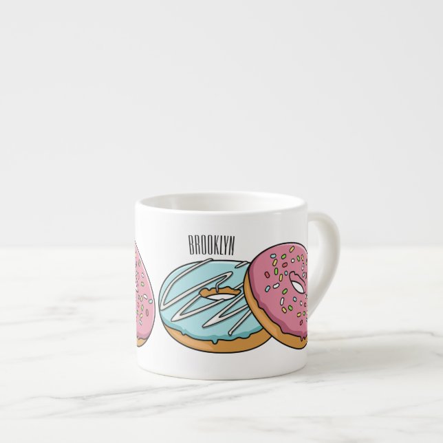 Donut-Cartoon-Abbildung Espressotasse (Vorderseite Rechts)