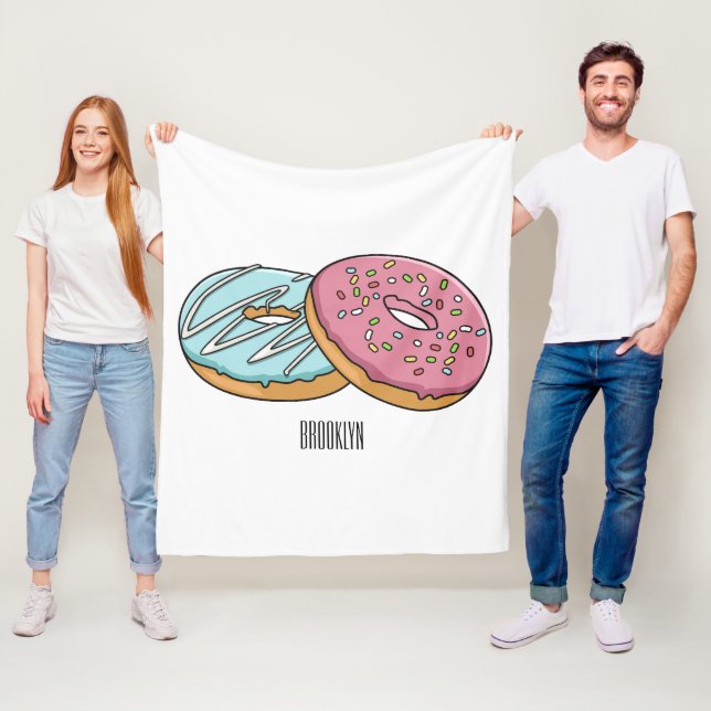Donut-Cartoon-Abbildung Fleecedecke (Beispiel)