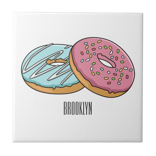 Donut-Cartoon-Abbildung Fliese (Vorderseite)