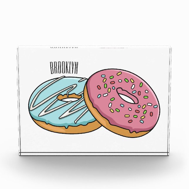 Donut-Cartoon-Abbildung Fotoblock (Vorderseite)