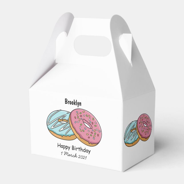 Donut-Cartoon-Abbildung Geschenkschachtel (Vorderseite)