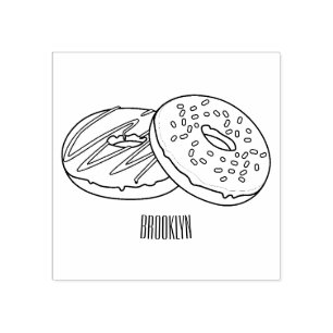Donut-Cartoon-Abbildung Gummistempel