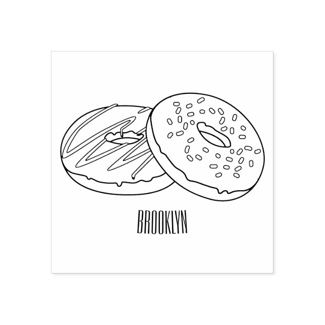 Donut-Cartoon-Abbildung Gummistempel (Prägung)