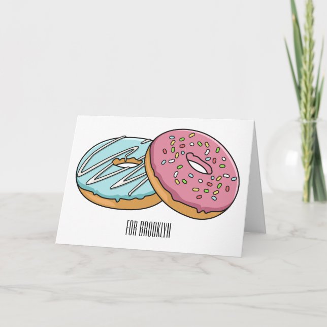 Donut-Cartoon-Abbildung Karte (Vorderseite)