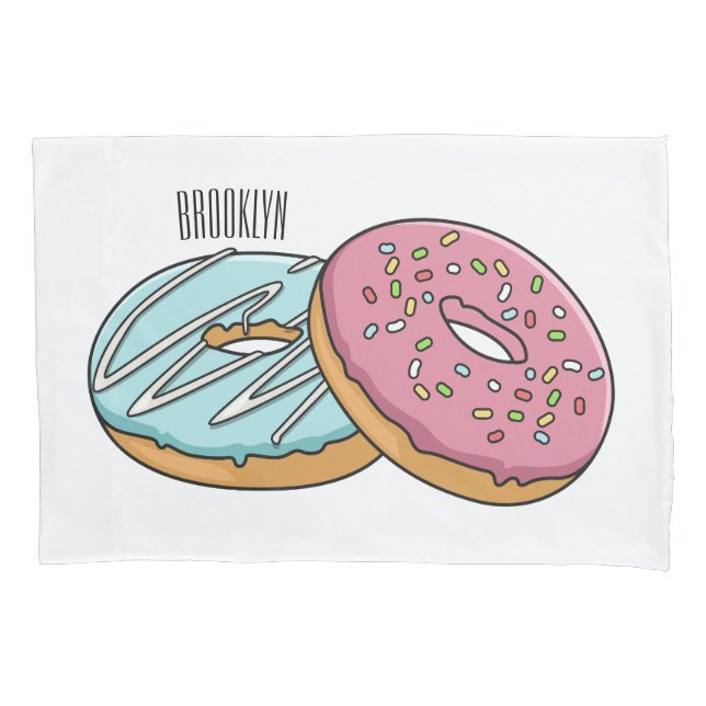 Donut-Cartoon-Abbildung Kissenbezug (Vorderseite)