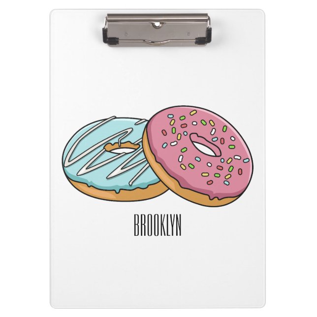 Donut-Cartoon-Abbildung Klemmbrett (Vorderseite)