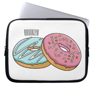 Donut-Cartoon-Abbildung Laptopschutzhülle