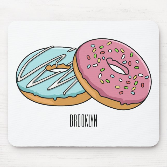 Donut-Cartoon-Abbildung Mousepad (Vorne)