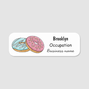Donut-Cartoon-Abbildung Namensschild