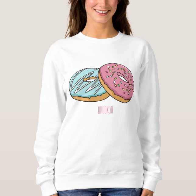 Donut-Cartoon-Abbildung Sweatshirt (Vorderseite)