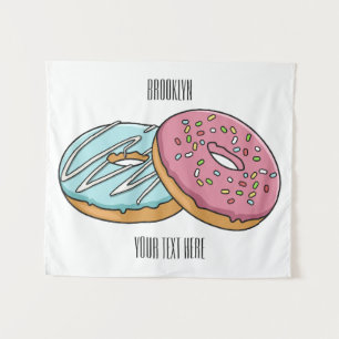 Donut-Cartoon-Abbildung Wandteppich