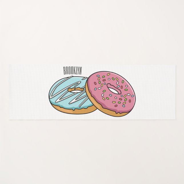 Donut-Cartoon-Abbildung Yogamatte (Vorderseite (Horizontal))