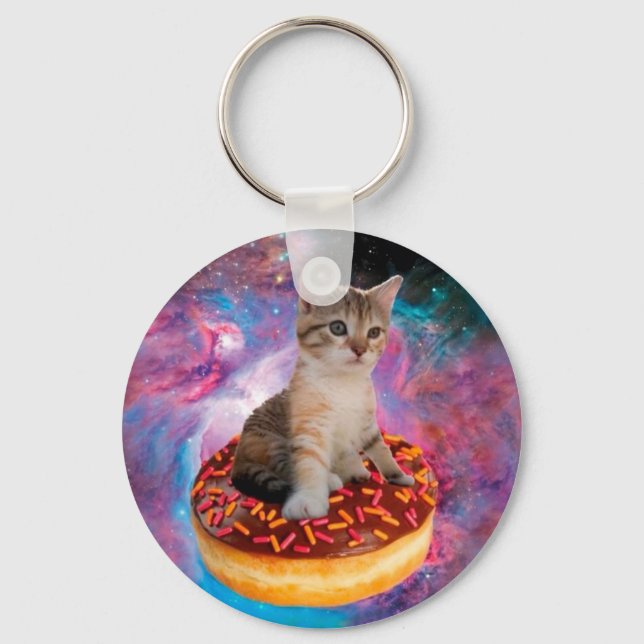Donut Cat - Donut lover Schlüsselanhänger (Vorderseite)