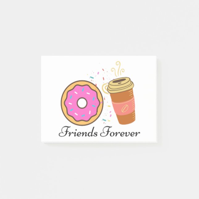 donut coffee friends forever notes post-it klebezettel (Vorderseite)