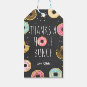 Donut danke für Geschenkmarken Girl Pink Doughnut Geschenkanhänger