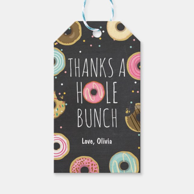 Donut danke für Geschenkmarken Girl Pink Doughnut Geschenkanhänger (Vorderseite)