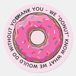 DONUT danke Ihnen Lehrer Runder Aufkleber