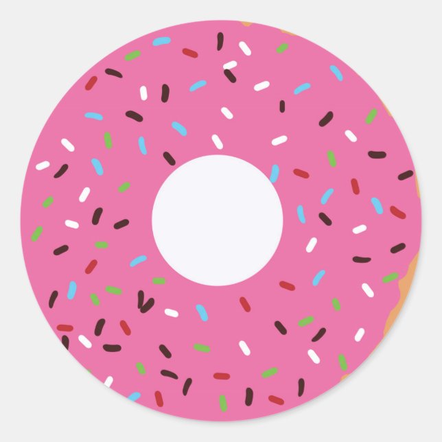 Donut Danke Runder Aufkleber (Vorderseite)