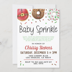 Donut de Noël Bébé Sprinkw Douche Invitation