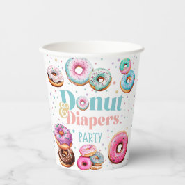 Donut & Diapers Babydusche Papierplatte Pappbecher