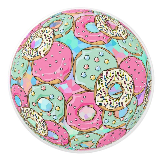 Donut Doughnut Drawer Knoblauch Cabinet Pull Keramikknauf (Vorderseite)