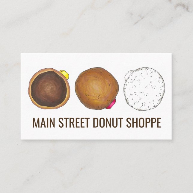 Donut Doughnut Shop Bäckerei Backen Donuts Visitenkarte (Vorderseite)