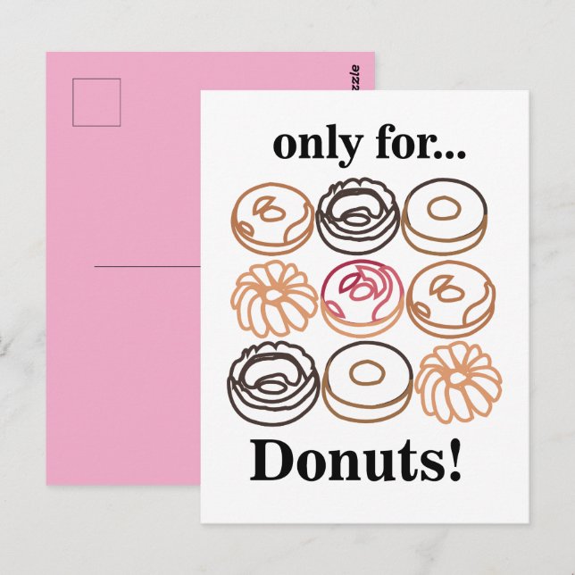 Donut Doughnut Sweet Funny Postkarte (Vorne/Hinten)