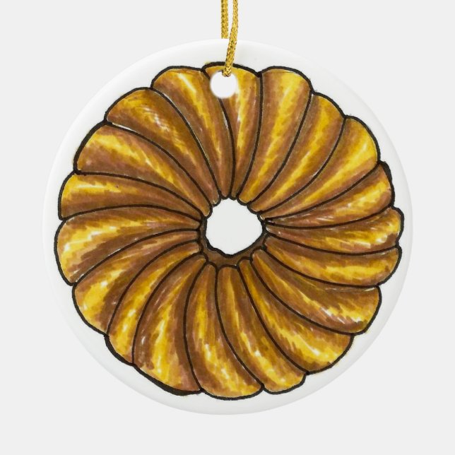 Donut Dozen Französische Drehung Doughnut Pastry Keramik Ornament (Vorne)