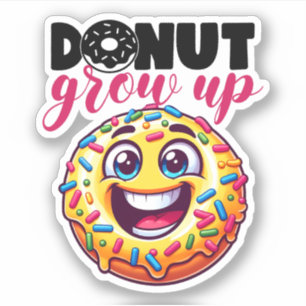 Donut erwachsen - fröhlicher Donut-Sticker Aufkleber