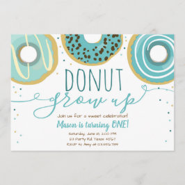 Donut erwachsen Party Blue Boy Erster Geburtstag Einladung