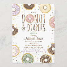 Donut et Diapeurs Saupoudrer invitation Fille Douc