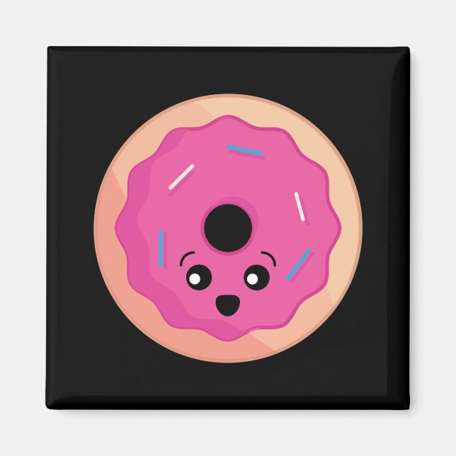 Donut Face Kawaii Art Magnet (Vorne)