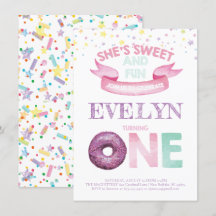 Donut First Birthday Watercolor
