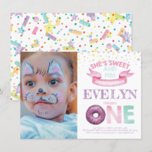 Donut First Birthday Watercolor Foto