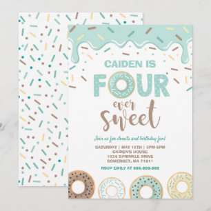 Donut Four Ever Sweet Invitation Donut 4e annivers