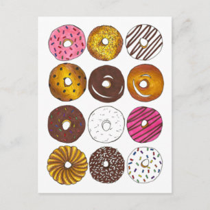 Donut-Frühstücks-Brunch-Geburtstags-Einladung Einladungspostkarte