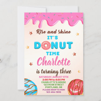 Donut Geburtstagseinladung Lila Sprinklen Party Einladung