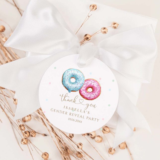 Donut Gender Reveal Junge oder Mädchen Party Geschenkanhänger (Von Creator hochgeladen)
