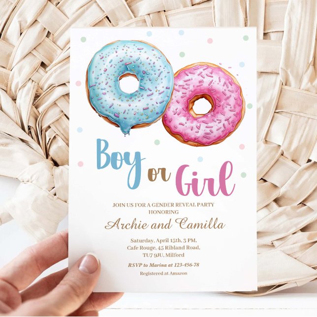 Donut Genre Révéler Invitation À Une Fille Ou À Un (Créateur téléchargé)