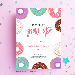 Donut grandir anniversaire Invitation
