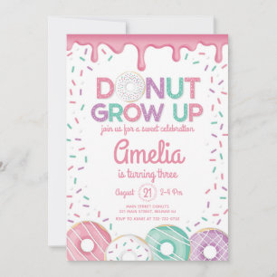 Donut Grandir Rose Donut Invitation Anniversaire