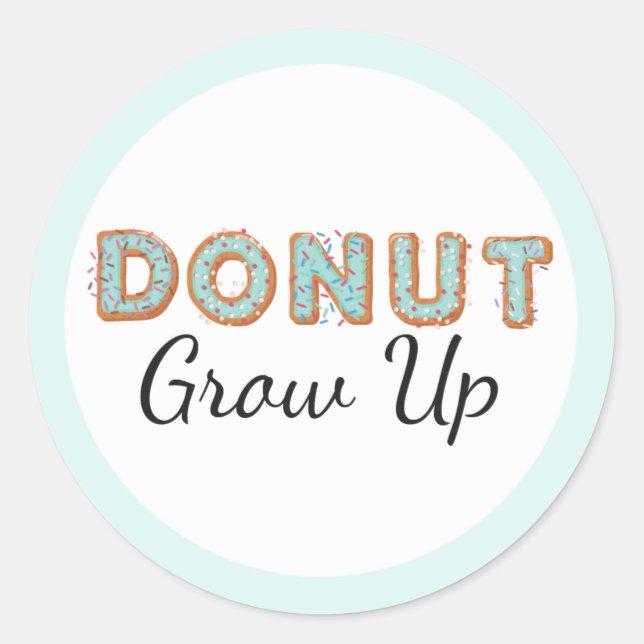 Donut Groove Blue Iced Baby Erstgeburt Runder Aufkleber (Vorderseite)