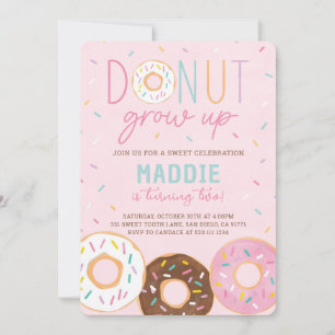 Donut Grow up Birthday Party Einladung