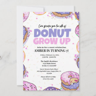 Donut Grow Up Geburtstagseinladungsvorlage jedes A Einladung