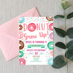 Donut Grow up Themed Birthday Party Einladung