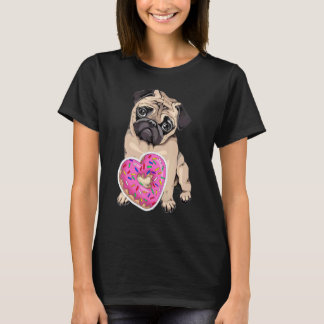 Donut Herz Pug Pug Mama Pug Bulldogge Hund T-Shirt