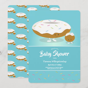 Donut Hole Sprinkles Niedlich Blue Baby Dusche Einladung