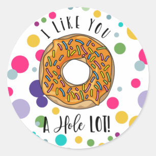 Donut, ich mag dich sehr viel Valentinstag Runder Aufkleber